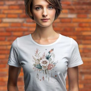 Дамска тениска цветя