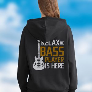 Дамски суичър худи с принт на китара с цип (гръб)