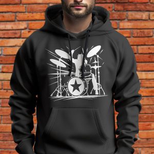 Суичър худи с принт на барабани