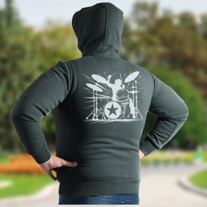 Суичър худи с изображение на барабани гръб