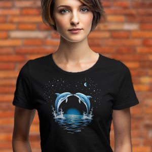 Дамска тениска Влюбени делфини