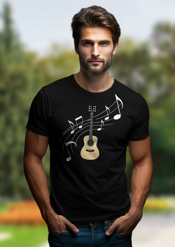 Тениска НОТИ И КИТАРА