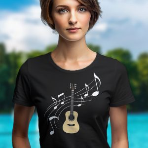 Дамска тениска  НОТИ И КИТАРА