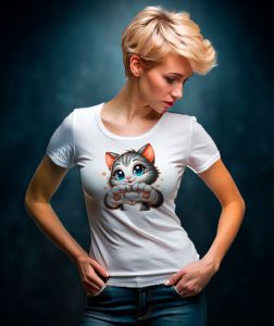 Дамска тениска Обичащо коте