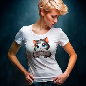 Дамска тениска Обичащо коте