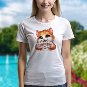 Дамска тениска Обичащо коте