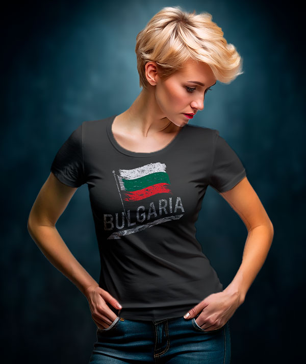 Дамска тениска с изображение на българския флаг
