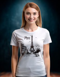 Дамска тениска с изображение на Айфеловата кула
